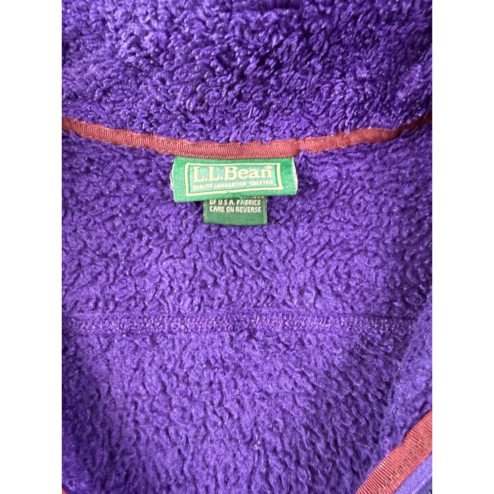 LL Bean‎ Polartec Fleece Jacket Womens Large Purple Full Zip High Pile